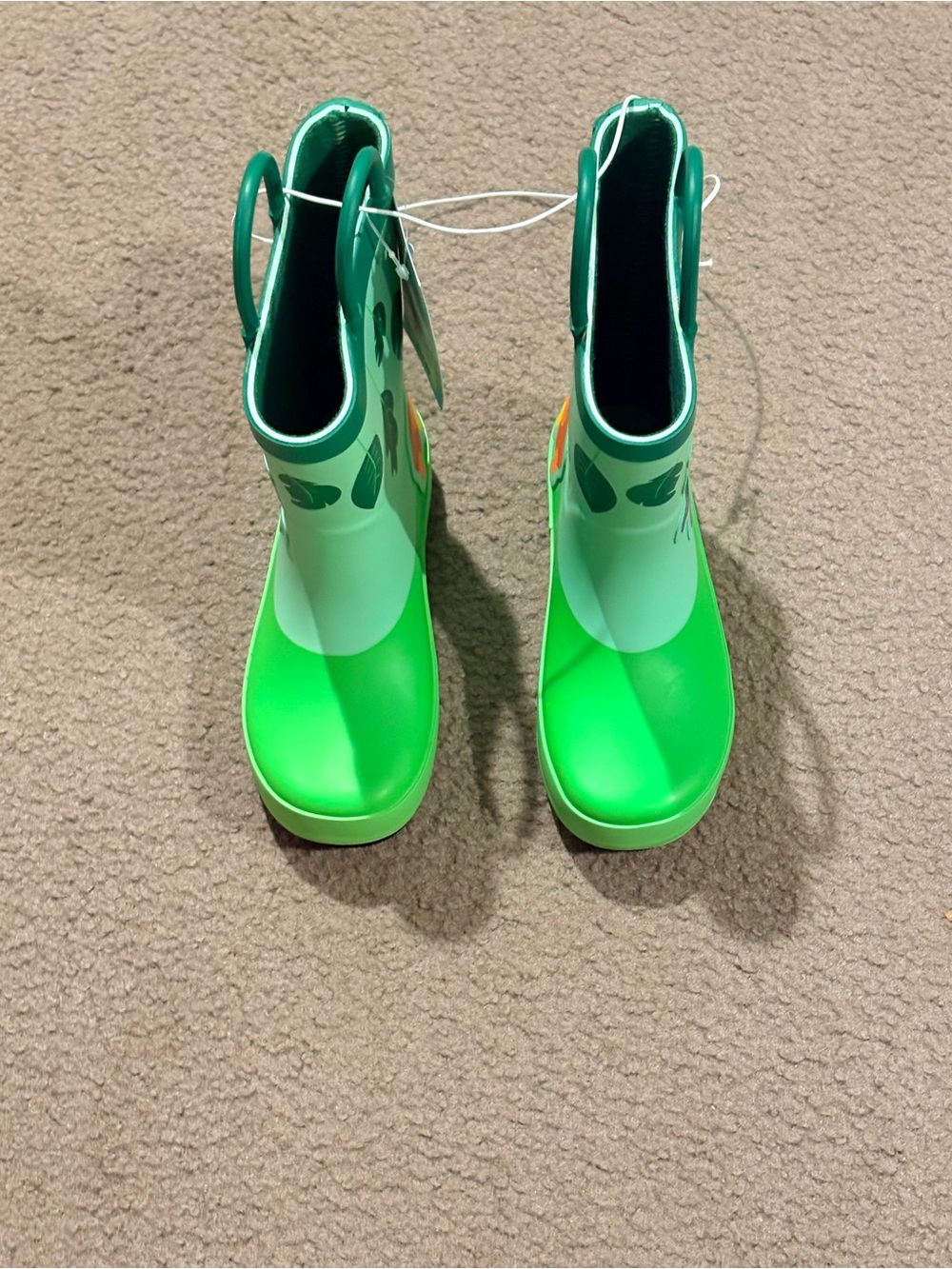 Cat & Jack Green Caterpillar Rain Boots